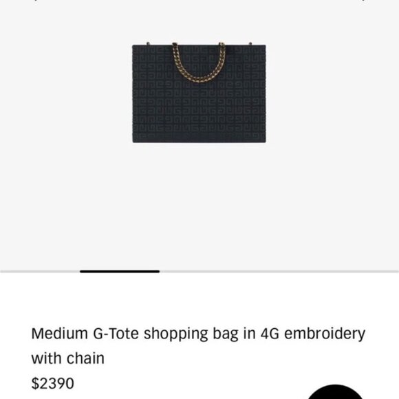 Givenchy Medium G-Tote Shopping Bag in 4G Embroidery with Chain - Picture 9 of 9